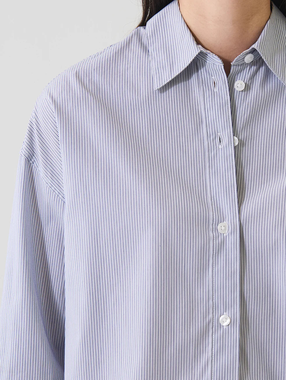 Patrick Assaraf - Striped Boxy Cotton Shirt