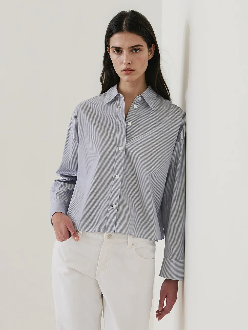 Patrick Assaraf - Striped Boxy Cotton Shirt