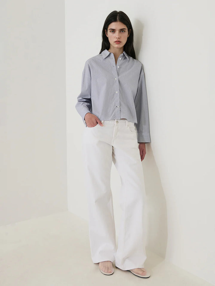 Patrick Assaraf - Striped Boxy Cotton Shirt