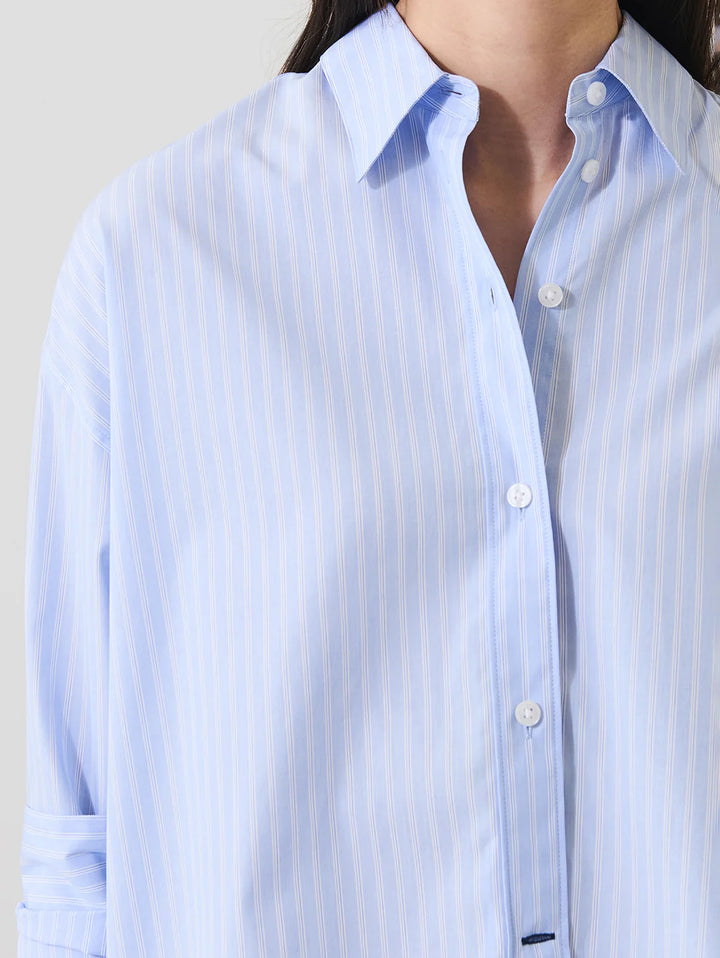 Patrick Assaraf -  Chemise boxy à rayures en coton