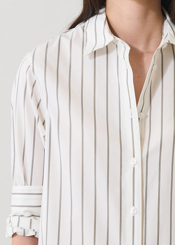 Patrick Assaraf - Robe chemise à rayures en coton
