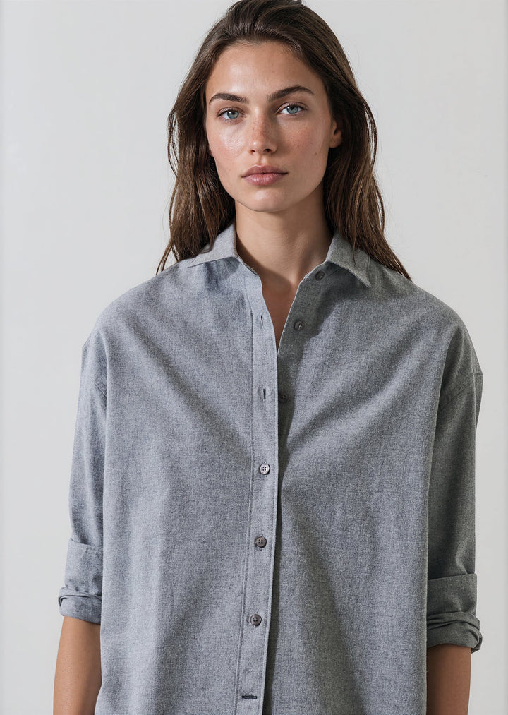 Patrick Assaraf - Chemise boyfriend en flanelle