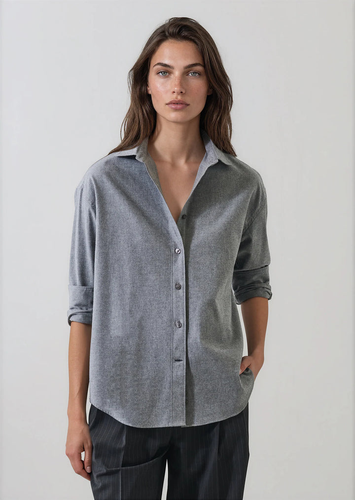 Patrick Assaraf - Chemise boyfriend en flanelle