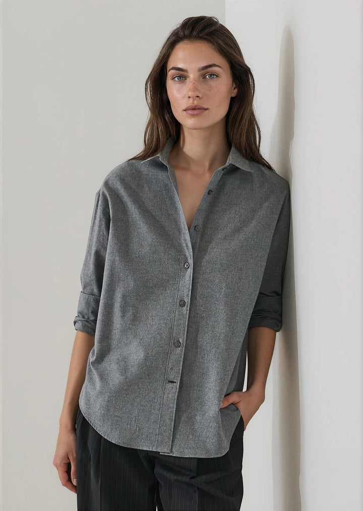 Patrick Assaraf - Chemise boyfriend en flanelle