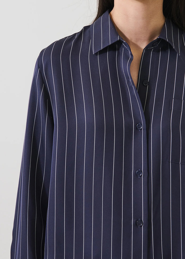 Patrick Assaraf - Chemise en soie coupe boyfriend