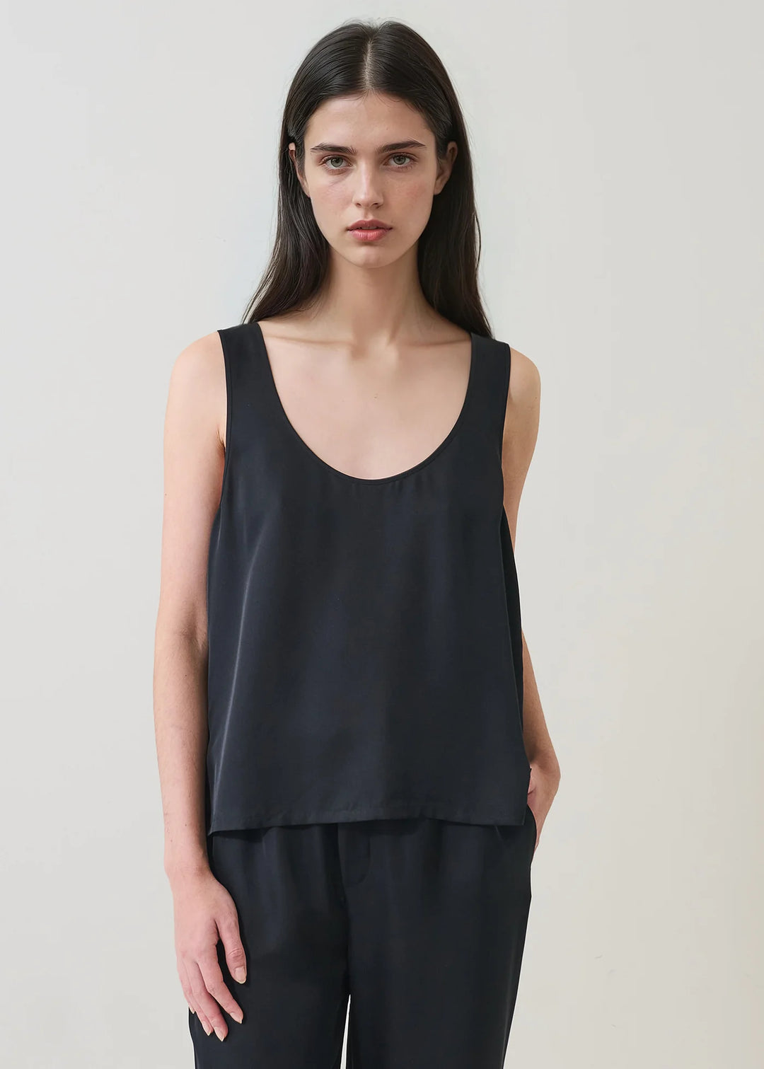 Patrick Assaraf - Débardeur en soie à encolure arrondie