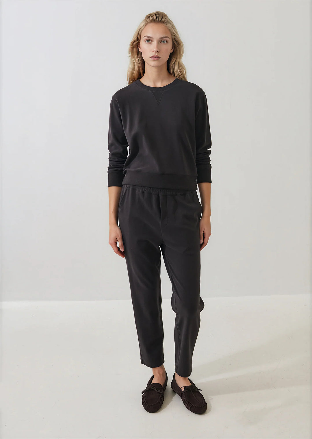 Patrick Assaraf - Sweatshirt court en coton brossé