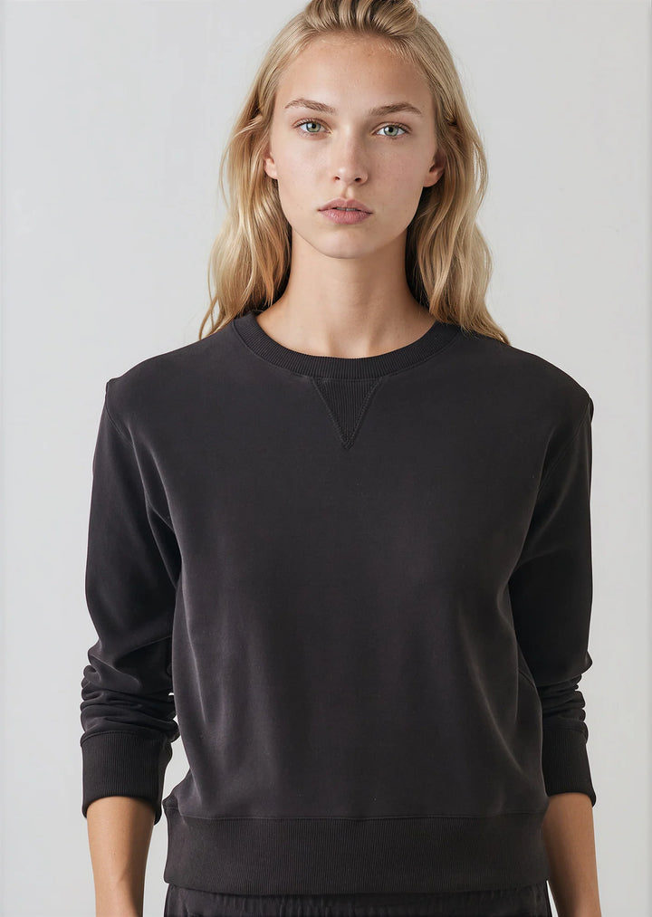 Patrick Assaraf - Sweatshirt court en coton brossé