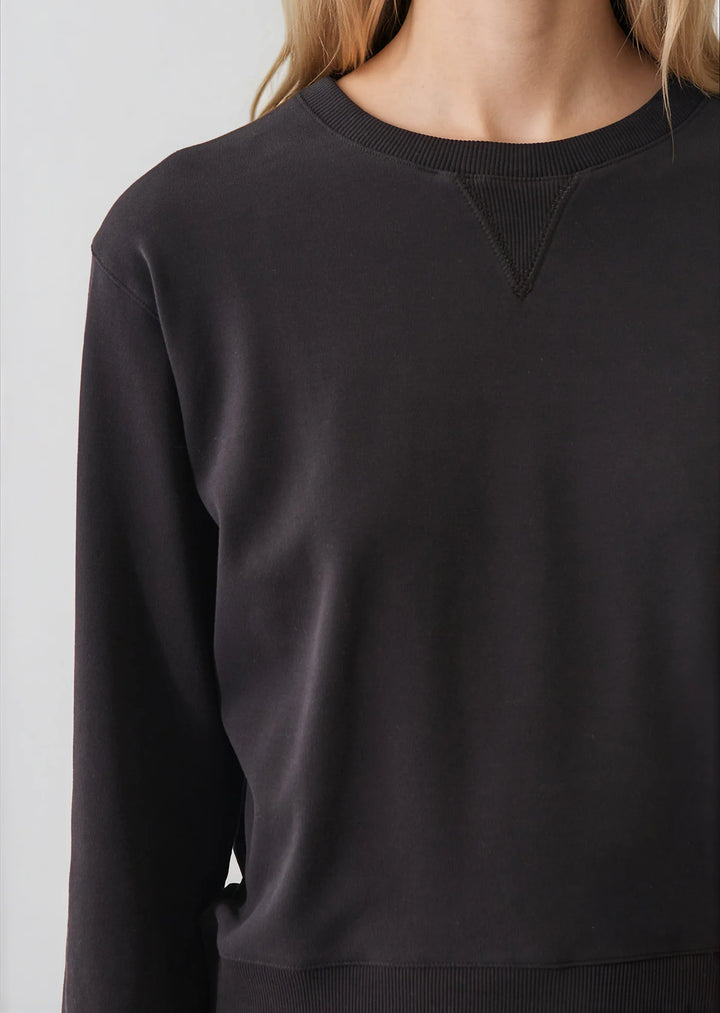Patrick Assaraf - Sweatshirt court en coton brossé