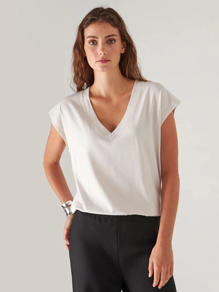 Patrick Assaraf - T-shirt col V manches dolman ajusté