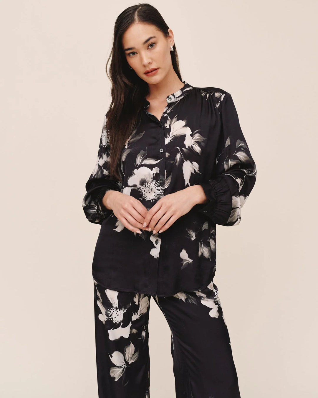 Bella Dahl - Chemise à manches longues avec col mandarin