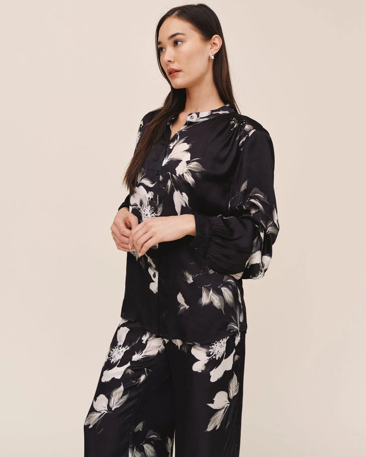 Bella Dahl - Chemise à manches longues avec col mandarin