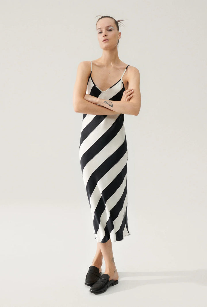 Billie Boutique Silk Laundry - 90s Slip Dress Puffin Stripe