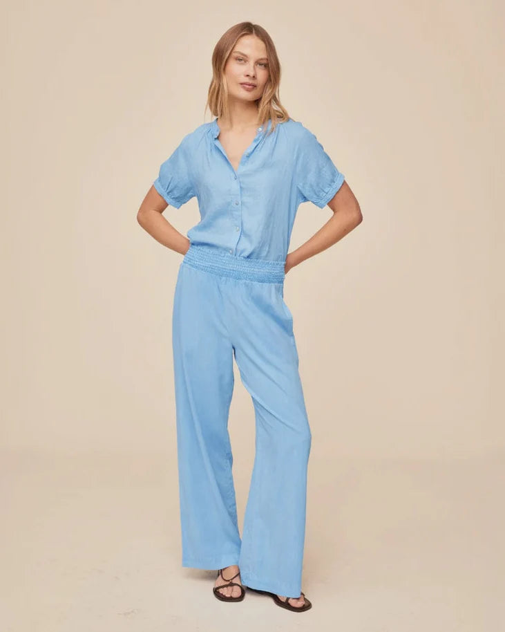 Bella Dahl - Pantalon large à taille smockée