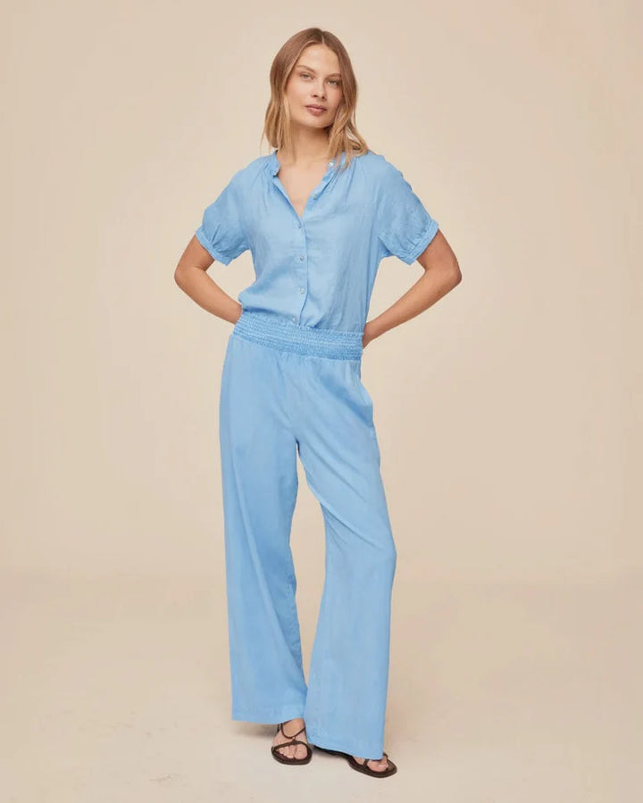 Bella Dahl - Pantalon large à taille smockée