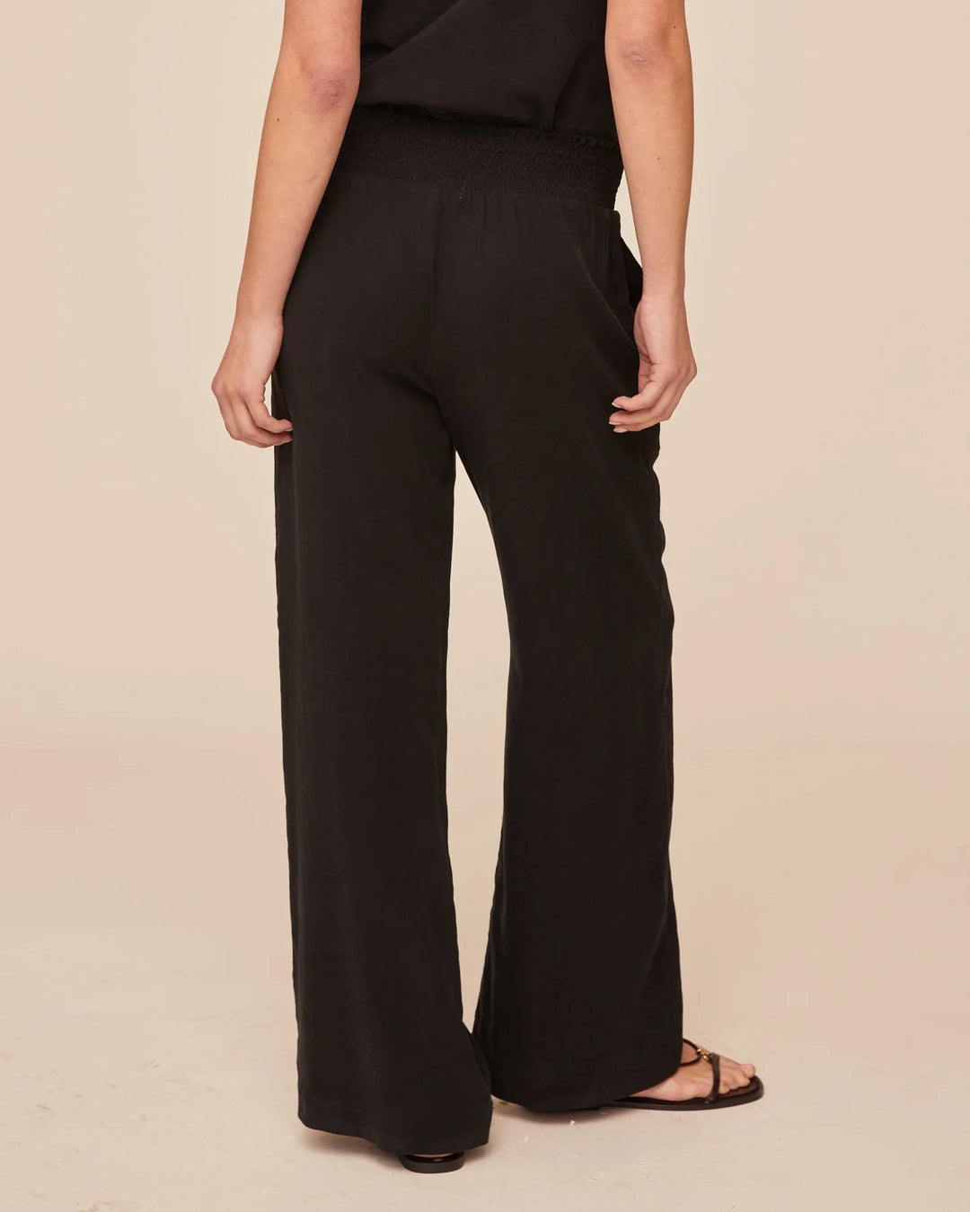 Bella Dahl - Pantalon large à taille smockée