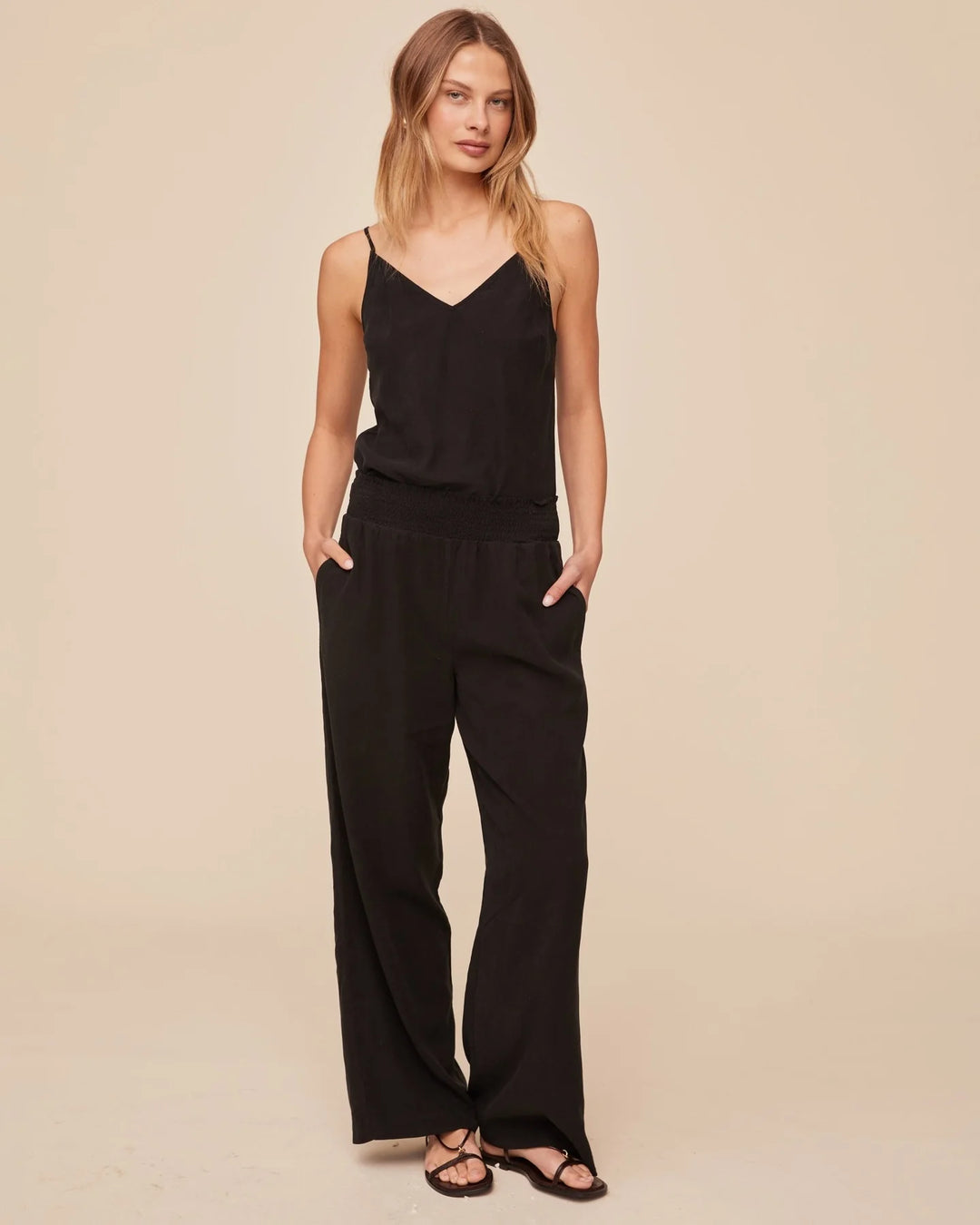 Bella Dahl - Pantalon large à taille smockée