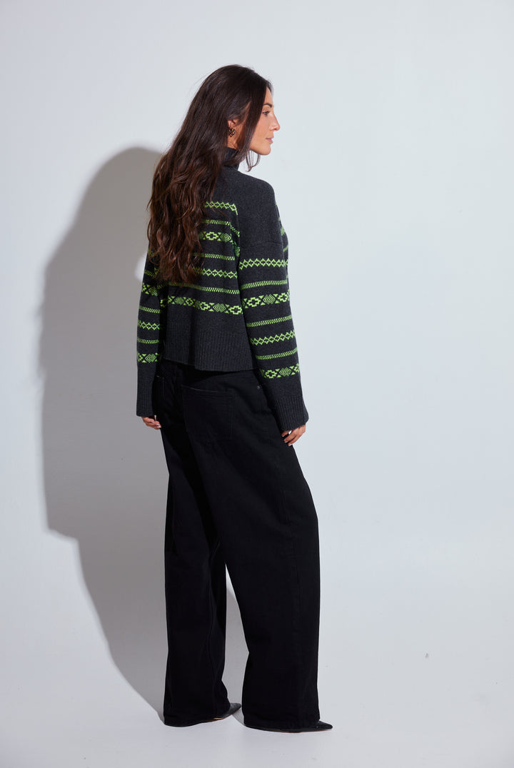 Colorush - Pull à col roulé Fairisle Carmen
