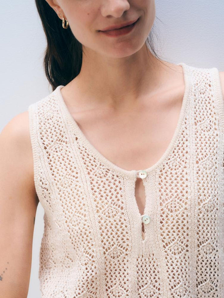 White + Warren - Crochet Tank Top