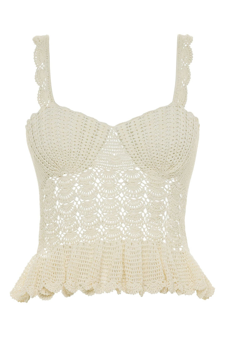 carolina k shell crochet top natural