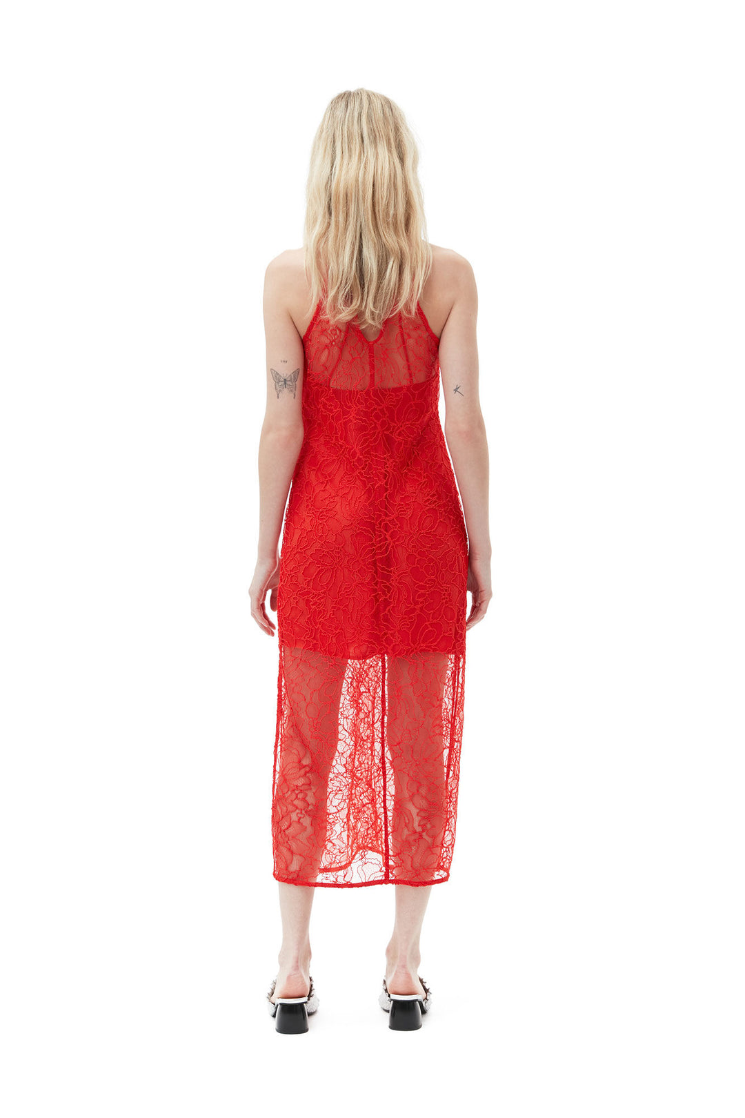 ganni red lace dress Fiery Red Red Sequins Maxi Dress