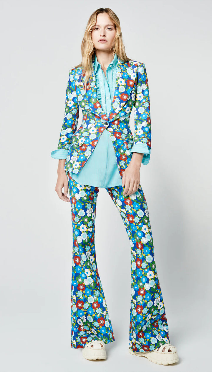 Billie Boutique Smythe - Bootcut Pant Cobalt Floral Cobalt Floral