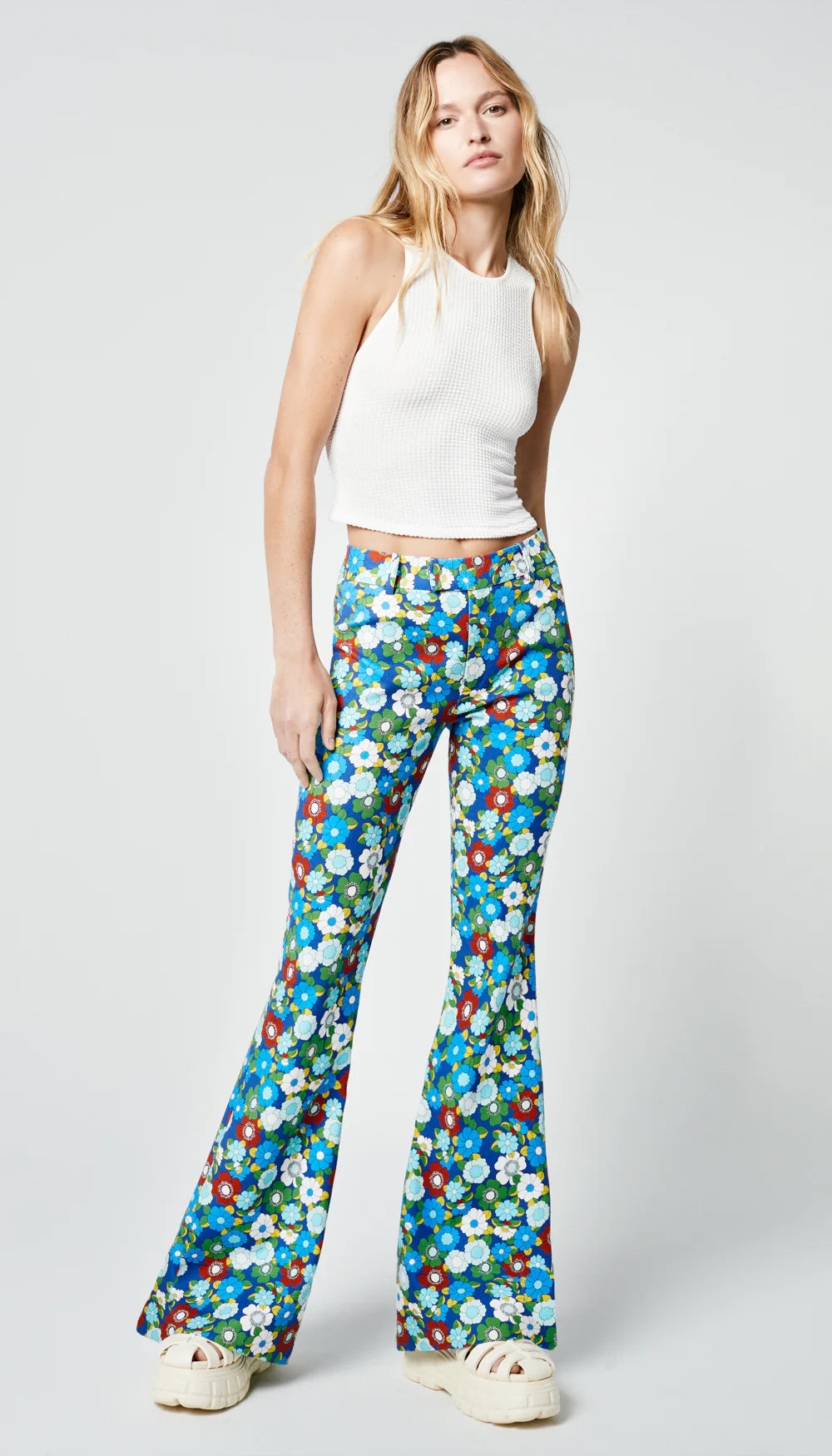 Billie Boutique Smythe - Bootcut Pant Cobalt Floral Cobalt Floral
