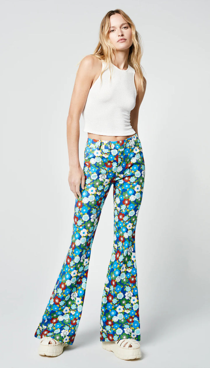 Billie Boutique Smythe - Bootcut Pant Cobalt Floral Cobalt Floral